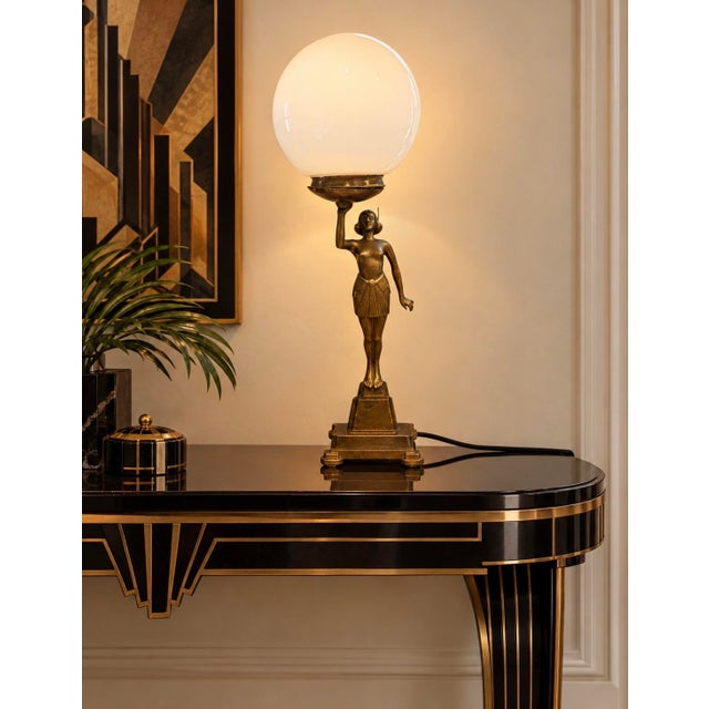 Art Deco Figural Banksway Lamp, 1930s For Sale - Image 10 of 13