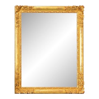 French 19th Century Floral Gold Gilt Mirror For Sale