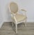 Ethan Allen Louis XVI French Striped Style Oval Back Armchairs in Distressed White Finish For Sale - Image 10 of 13
