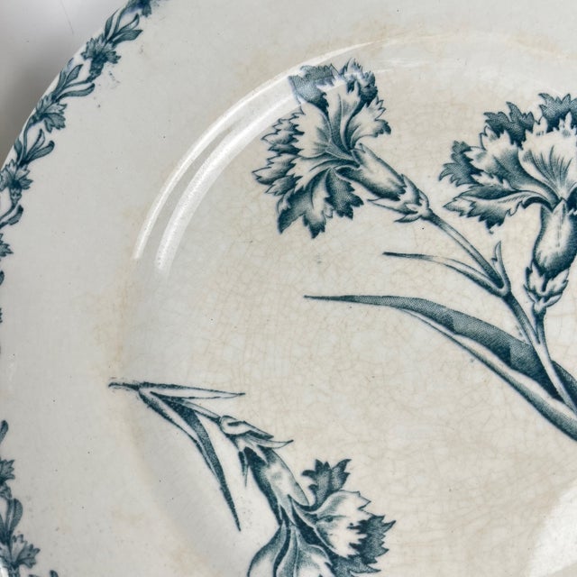 Antique Dessert Plates with Carnation Pattern from KG Lunéville, 1890s, Set of 6 For Sale - Image 11 of 14