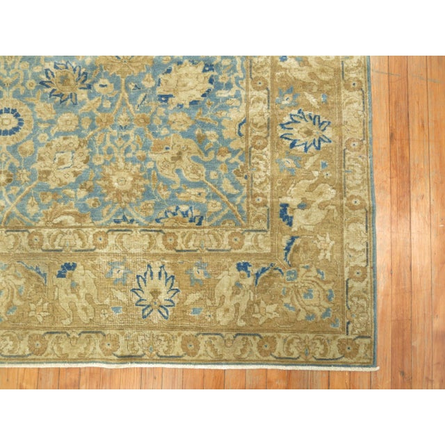 Antique Zabihi Collection Persian Tabriz Blue Soft Brown Rug - 7'3" x 9'10" For Sale In New York - Image 6 of 11