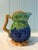 Vintage Majolica Style Grape Wine Pitcher With Blue/Purple Grapes For Sale - Image 4 of 11
