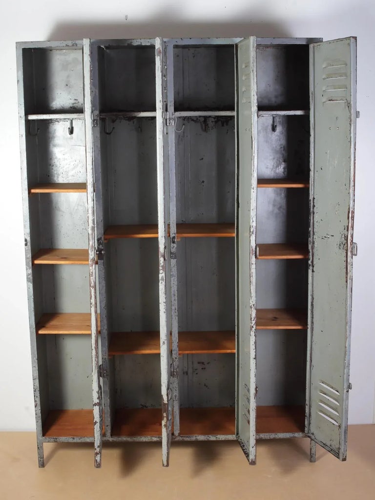 Industrial Four-Door Locker Cabinet, Czechoslovakia, 1960s | Chairish