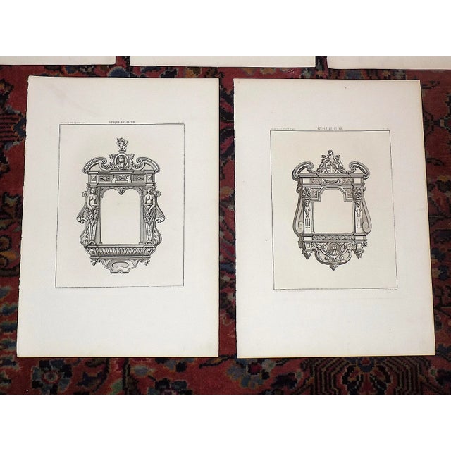 Authentic Antique 19th Century French Louis XIII Architectural Imperial Folio Size Lithographs by Crispin De Passe - Set of 5 For Sale - Image 4 of 6