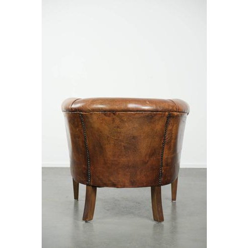 Vintage Club Chair in Sheepskin Leather For Sale - Image 4 of 13