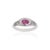 14k White Gold Natural Mozambique Ruby Chic Signet Ring Size 8 For Sale - Image 9 of 16