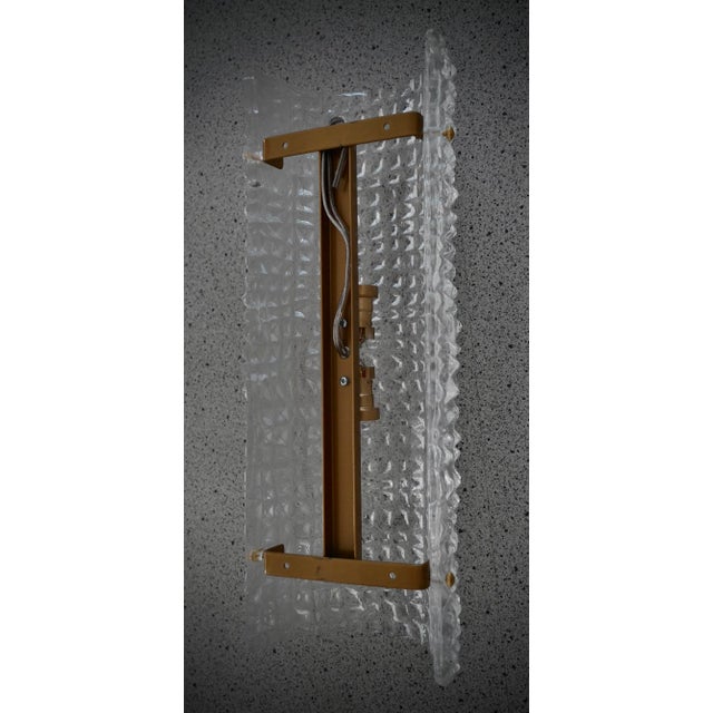Art Deco Style Clear Murano Glass and Brass Wall Sconce, 2000 For Sale - Image 6 of 10