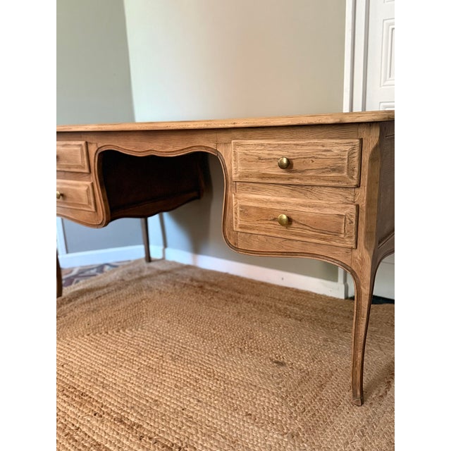 Louis XV Country Chic Oak Ministers Desk, 1970s For Sale - Image 13 of 18