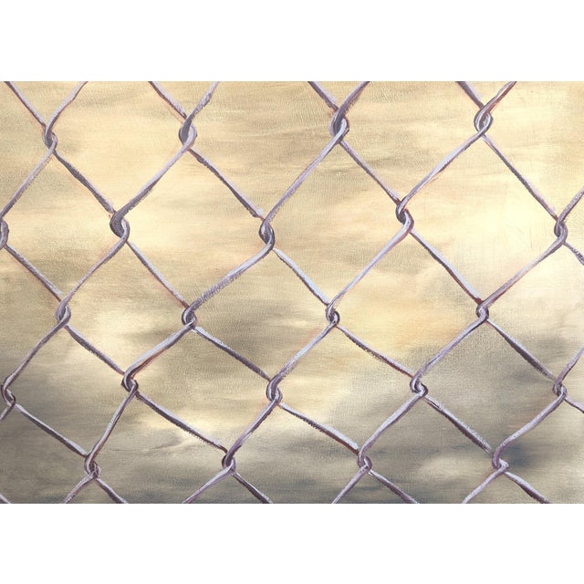 2020s Tommy Taylor "Heights" Contemporary Neutral Toned Realistic Close Up of Chain Link Fence, 2023 For Sale - Image 5 of 9