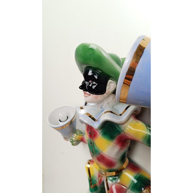 Mid-Century Ceramic Venetian Harlequin Carnival Mask Wall Light, 1950s For Sale - Image 16 of 18