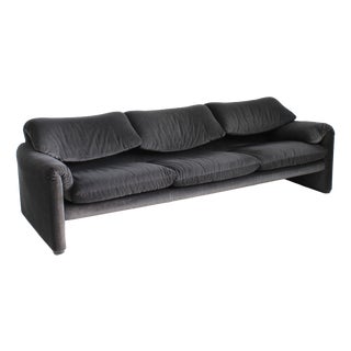 Vintage Maralunga Three-Seater Sofa by Vico Magistretti, 1970s For Sale