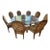 Custom Round Glass Dining Table With Eight Matching Chairs For Sale