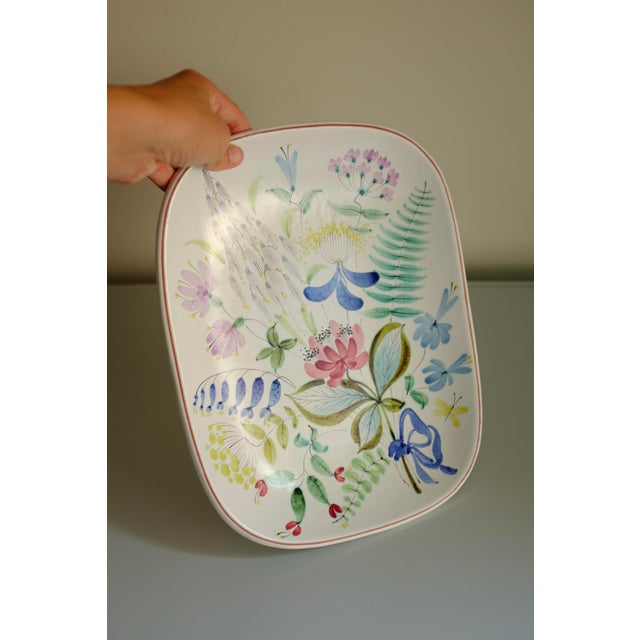 Ceramic Large 1950s Faience Ceramic Decorative Plate by Stig Lindberg For Sale - Image 7 of 8