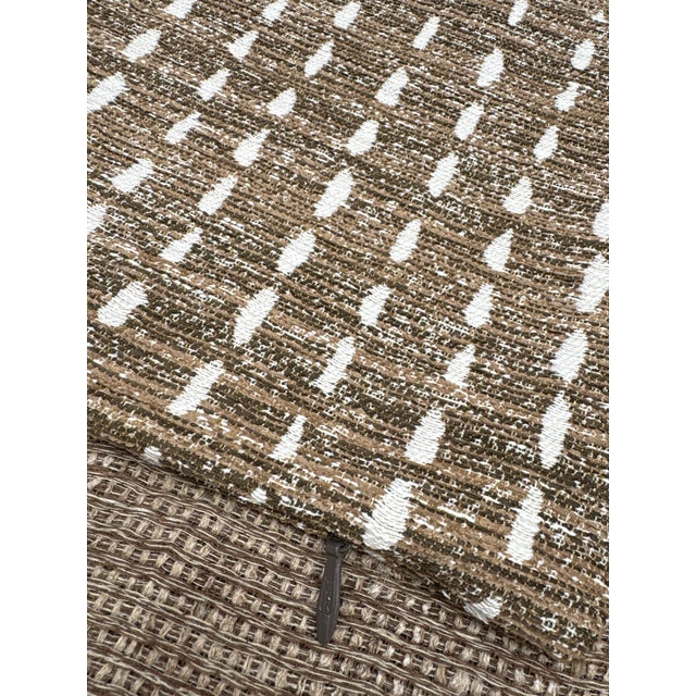 Rh Restoration Hardware Nazaré Stitched Stripe Pillow Cover 20" × 20" Square | Burnt Caramel For Sale - Image 10 of 14