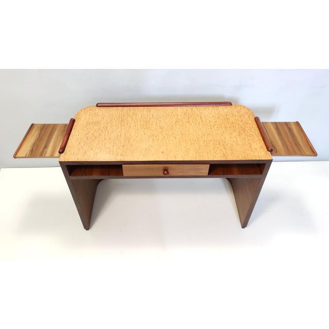 Art Deco Italian Birch and Beech Writing Desk, 1940s For Sale - Image 10 of 17
