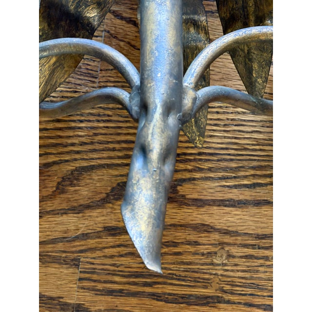 Vintage Italian Tole Iron Pineapple Four-Light Wall Sconce With Copper-Tone Finish For Sale - Image 4 of 12