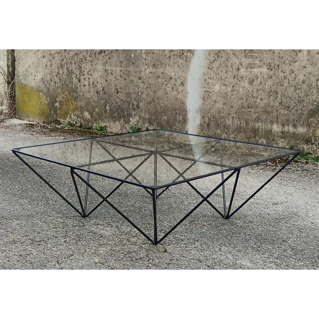 Coffee Table in Metal and Glass, 1980s For Sale - Image 9 of 13