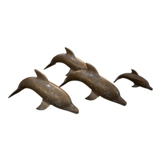 Brass Tabletop Dolphin Pod For Sale