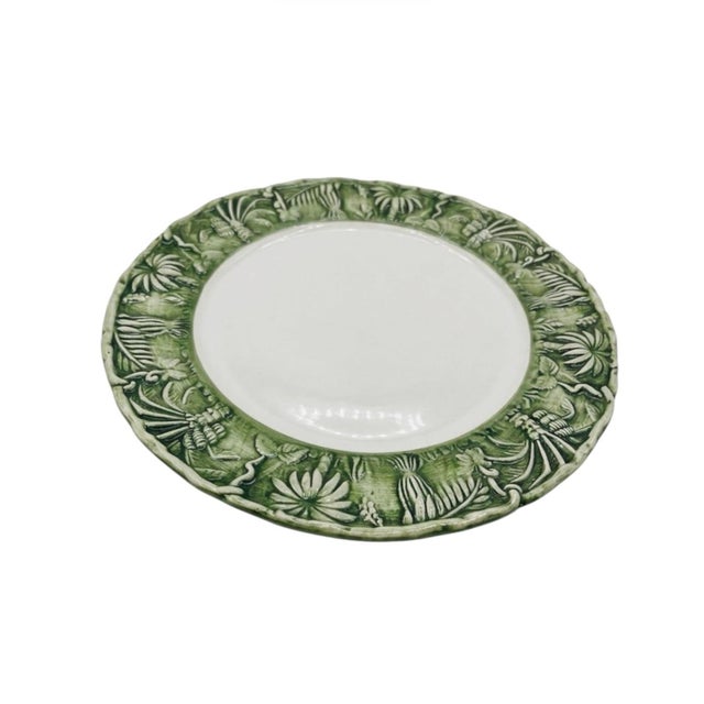 Les Ottomans Italian Hand-Painted "The Palms" Ceramic Dinner Plates - Set of 4 For Sale - Image 4 of 10