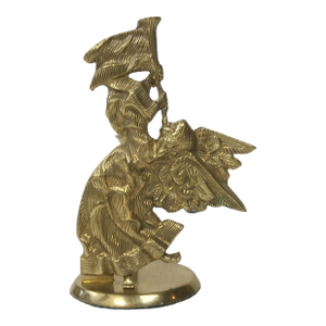 Vintage Brass Angel Motif Candlestick Holder