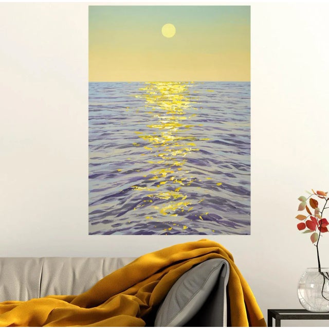 Early 21st Century Early 21st Century Golden Light.Modern Original Hand Painting. For Sale - Image 5 of 10