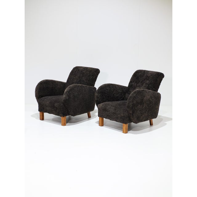Danish Chairs in Sheepskin Leather, 1940s For Sale - Image 14 of 14