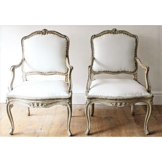 Wood 18th C Louis XV Armchairs, Signed "Blanchard" Pair For Sale - Image 7 of 7