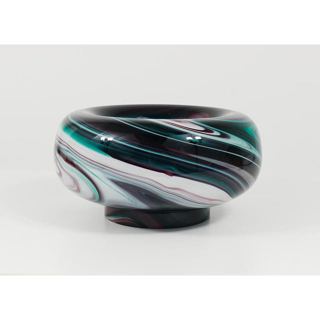 A large Murano art glass bowl or vide poche / pocket tray, handcrafted in Italy by Carlo Moretti in the early 1960s. Made...