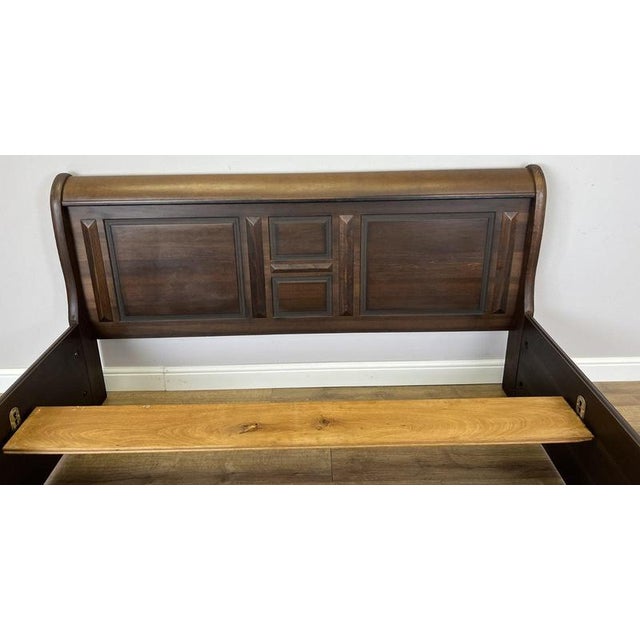 Vintage French King Size Sleigh Bed Frame For Sale - Image 6 of 9