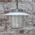 Vintage White Enamel, Frosted Glass, Pendant Lamp For Sale - Image 6 of 7
