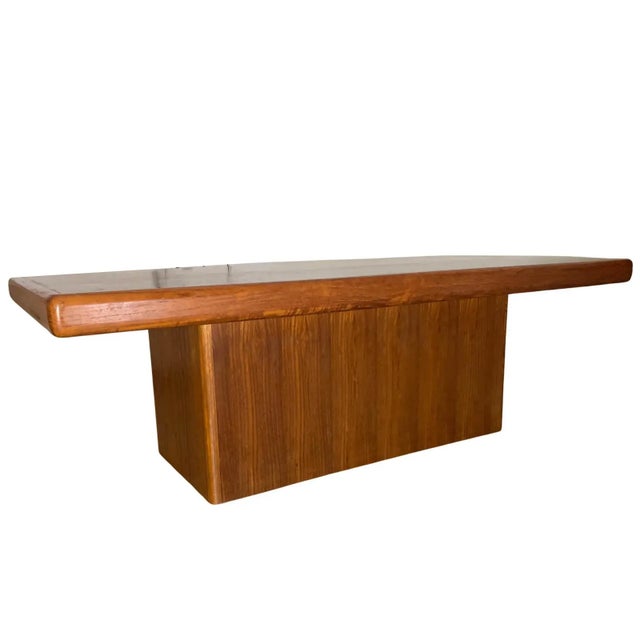 Mid-Century Modern Mid-Century Scandinavian Danish Teak Columnar Low Statement Coffee Table, 1960s For Sale - Image 3 of 4