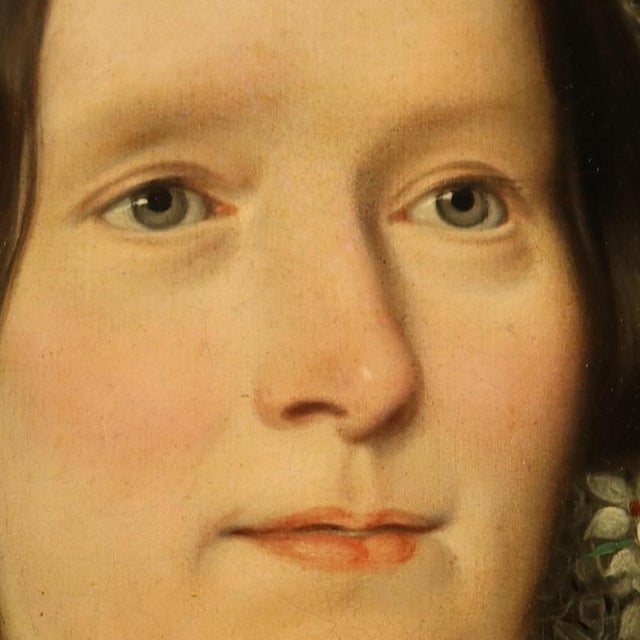 Portrait of a Lady, Oil on Canvas For Sale - Image 5 of 13