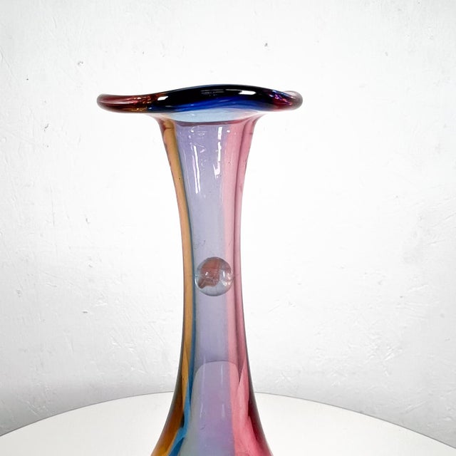 Modern 1988 Kosta Boda Artist Glass Vase Kjell Engman Fidji Collection For Sale - Image 3 of 13