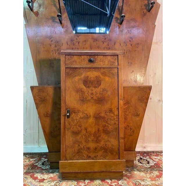 Art Deco Coat Rack in Elm Burl For Sale - Image 6 of 8