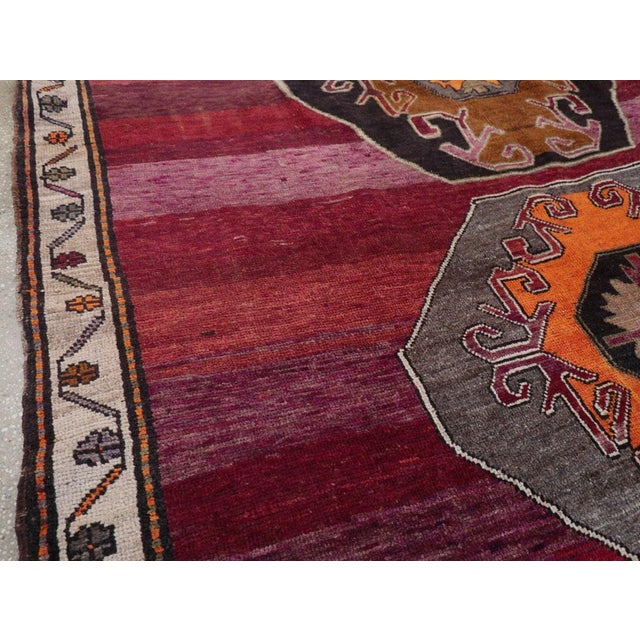 Tribal Galerie Shabab Collection Mid-20th Century Turkish Anatolian Tribal Carpet For Sale - Image 3 of 8