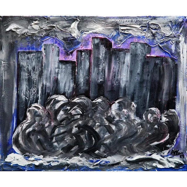 City Soul is a fascinating mixed-media painting on canvas (chalk and acrylic) realized by the Italian artist Anna María...