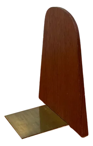 Mid-Century Scandinavian Bookend in Teak and Brass