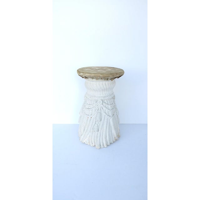Neoclassical Tassel Plaster Drinks Table, Neoclassical Revival, Trompe L'Oeil, 20th Century For Sale - Image 3 of 14