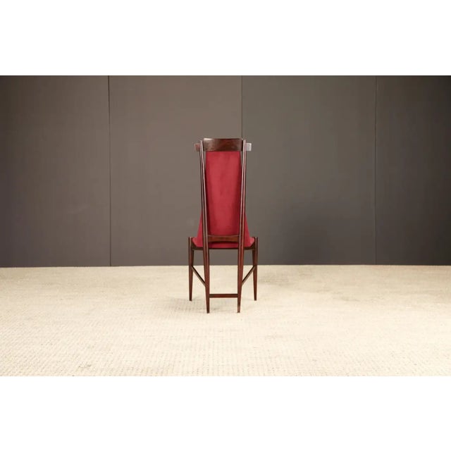 Sergio Rodrigues Set of 6 Brazilian Modern Dining Chairs in Rosewood, 1950s For Sale - Image 10 of 18