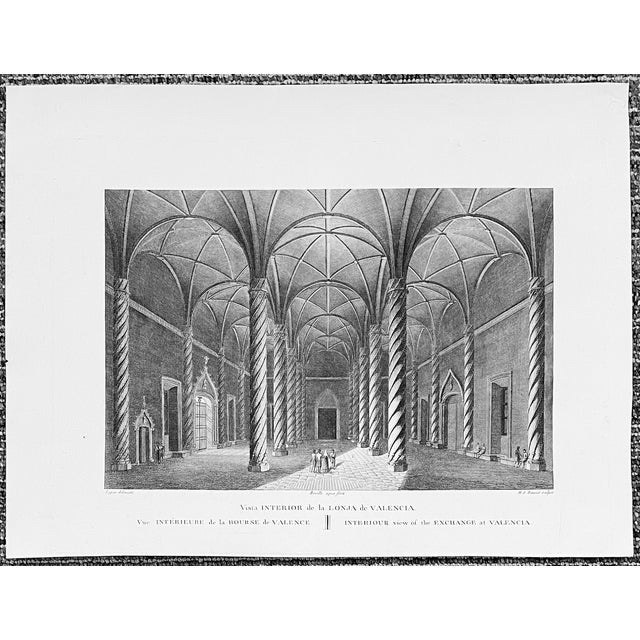 Alexandre de Laborde (1773-1842) early 19th century antique architectural engraving on paper.