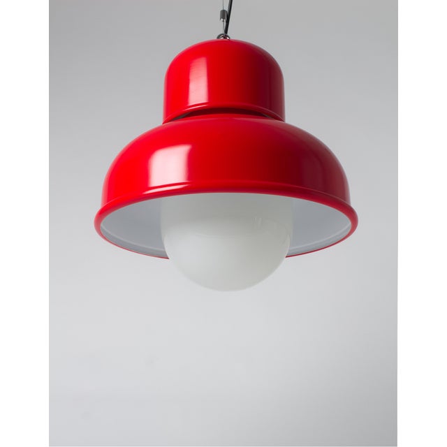 Red Tramo Ceiling Lamp from Miguel Milà, Spain, 1970s For Sale - Image 8 of 8
