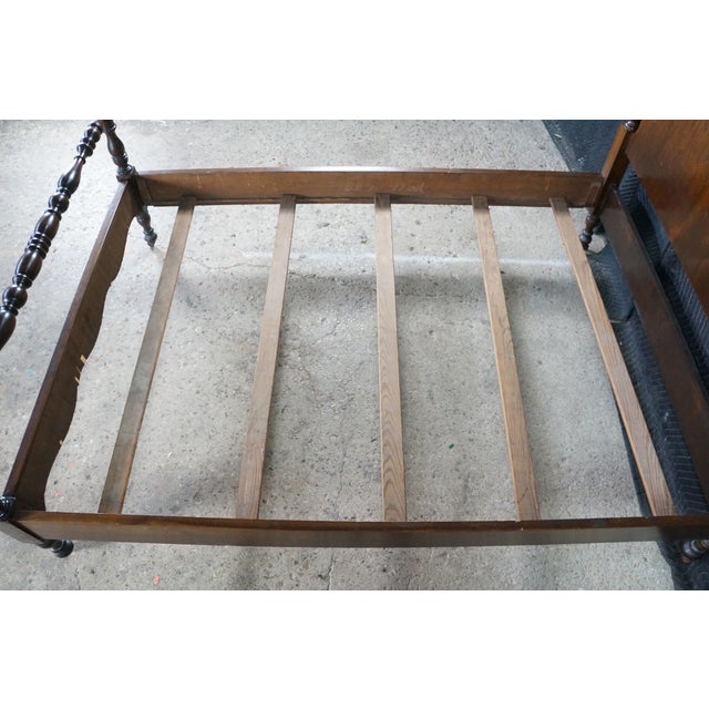 Antique Early American Colonial Style Mahogany 4 Post Acorn Finial Full Size Bed For Sale - Image 17 of 18