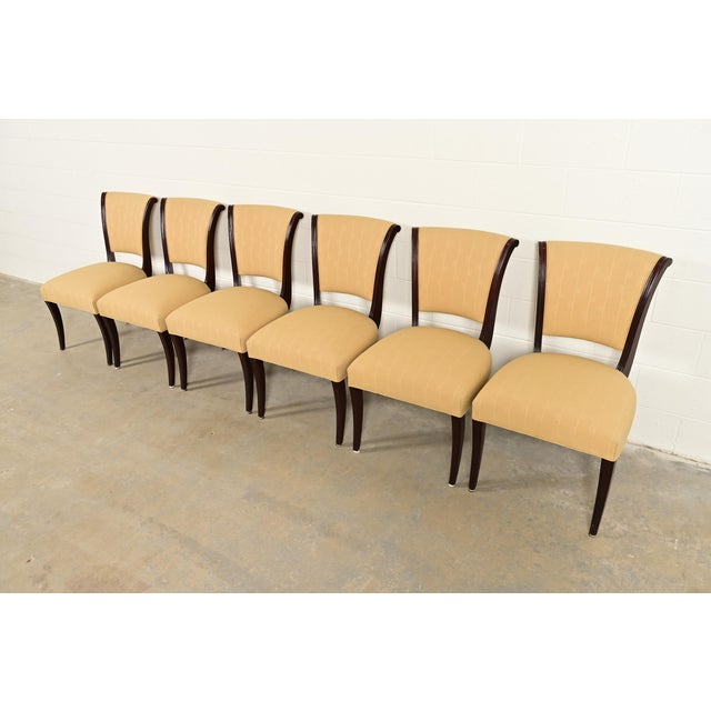 Baker Furniture Company Barbara Barry for Baker Furniture Modern Regency Mahogany Dining Chairs, Set of Six For Sale - Image 4 of 13