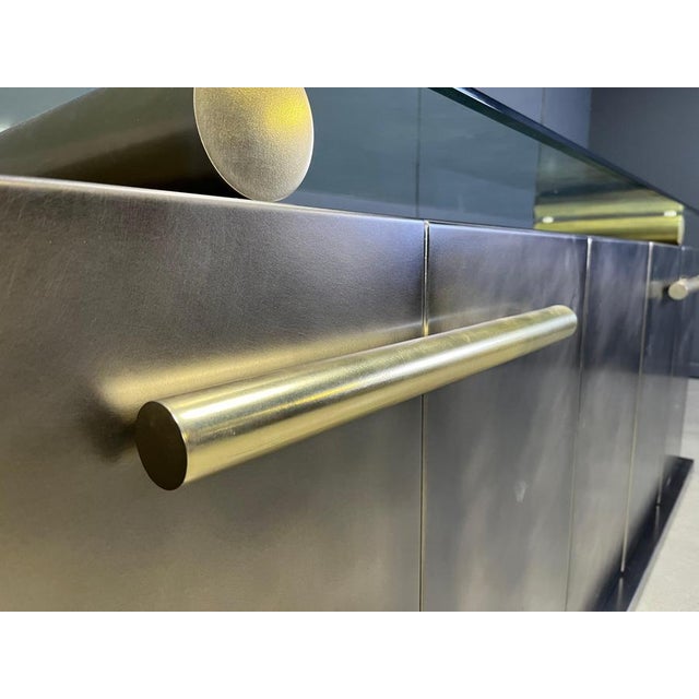 Vintage Brass Credenza attributed to Belgochrom, 1980s For Sale - Image 9 of 14