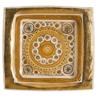 French Gilt Ceramic Tray by Georges Pelletier, 1970s For Sale