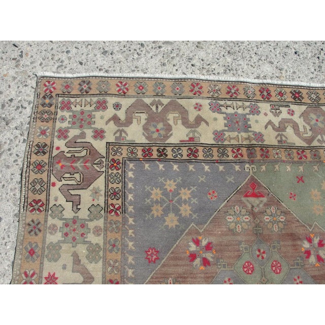 Hand Wowen Wool Turkish Rug, Rug,Vintage Rug,Beatifull Color Combination Turkish Retro Rug, Home Decor 5'4" X 7'1" Ft For Sale - Image 10 of 11