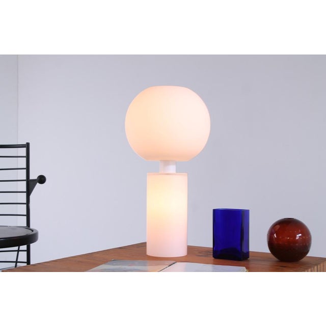 Rare italian lamp by yvolux ( or y-volux ), model 440-z. It is made of white opaline glass, with a matt surface. The lamp...