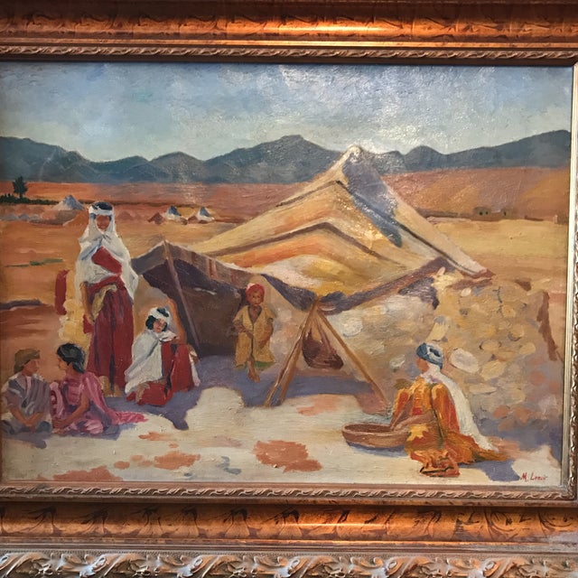 Wood Mathilde Lenoir French Oil on Canvas Painting For Sale - Image 7 of 8