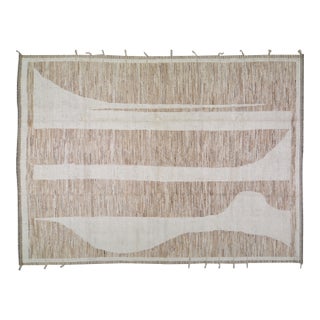 Moroccan Hand Knotted Wool Rug, 9'1"x12'9" For Sale