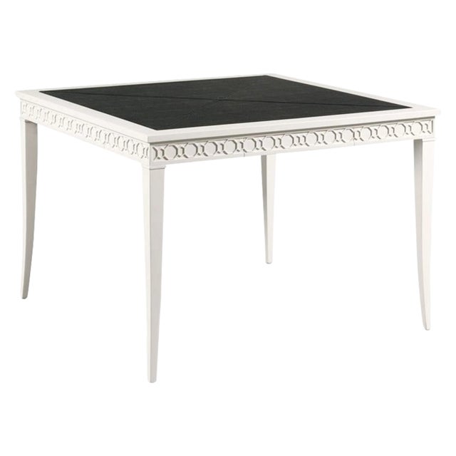 Woodbridge Furniture Scot Game Table, White Dove For Sale